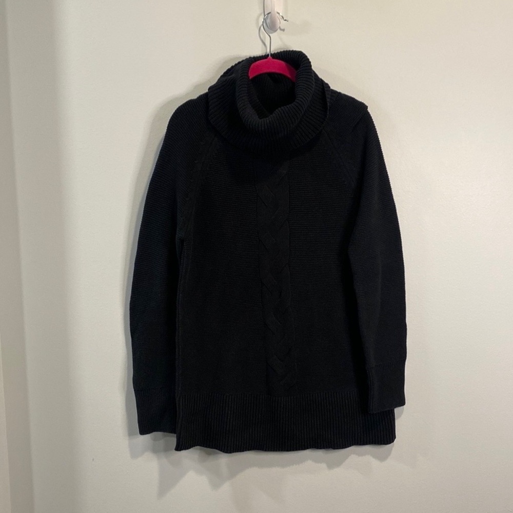 Lacoste black turtleneck tunic sweater 42/US10